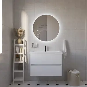 Тумба подвесная 1Marka Veil  2ящика, белая аляска