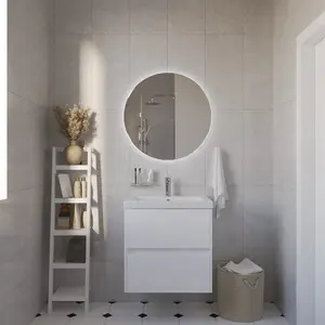 Тумба подвесная 1Marka Veil  2ящика, белая аляска