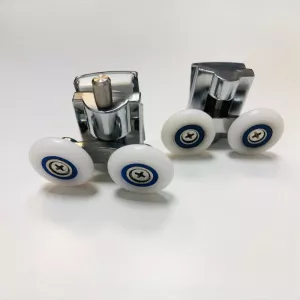 Ролики двойные Acwen для душевой кабины (комплект 2 шт), верх + низ, хром
