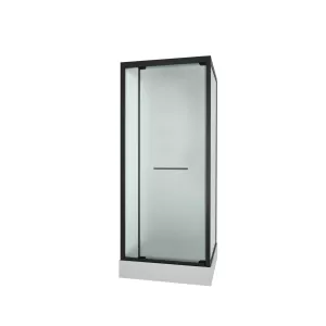 Душевая кабина пристенная Frank M Black 90х90х210 черный/матовое, Цвет стекла: матовое