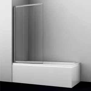 Стеклянная шторка WasserKRAFT Tauber 64S02-80/100, Цвет стекла: прозрачное, Цвет профиля: Никель, Выбрать размер: 100