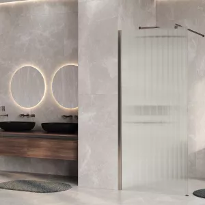 Душевая перегородка WasserKRAFT Rur 30W RG-FL ребристое/розовое золото, Цвет стекла: ребристое, Цвет профиля: Розовое золото, Цвет профиля (вариация): Розовое золото, Выбрать размер: 120