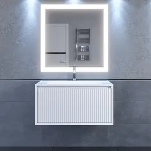 Тумба подвесная  Uperwood Next Premium  белая, 1/2 ящика