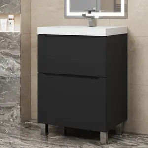 Тумба напольная Uperwood Tanos черная, 2/3 ящика