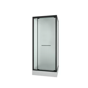 Душевая кабина пристенная Frank 401M Black 90х90х210 черный/матовое, Цвет стекла: матовое