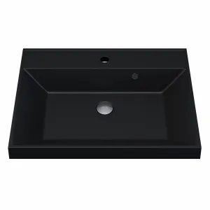 Раковина для ванной  Uperwood Classic Quartz, кварцевая, черная матовая, уголь, Выбрать цвет: Уголь, Выбрать размер: 60