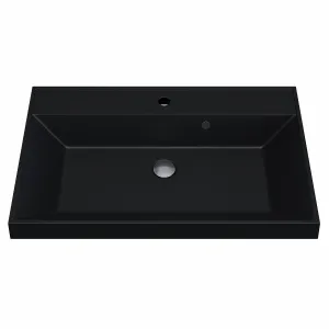 Раковина для ванной  Uperwood Classic Quartz, кварцевая, черная матовая, уголь, Выбрать цвет: Уголь, Выбрать размер: 70