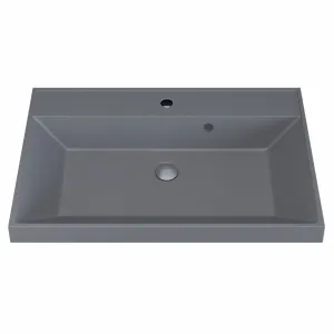 Раковина для ванной  Uperwood Classic Quartz, кварцевая, серая матовая, бетон, Выбрать цвет: Бетон, Выбрать размер: 70