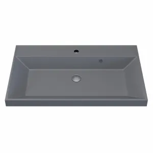 Раковина для ванной  Uperwood Classic Quartz, кварцевая, серая матовая, бетон, Выбрать цвет: Бетон, Выбрать размер: 80