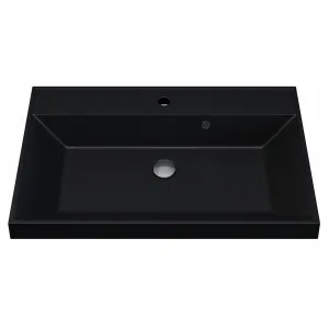 Раковина для ванной Uperwood Classic Quartz, кварцевая, черная матовая, космос, Выбрать цвет: Космос, Выбрать размер: 70