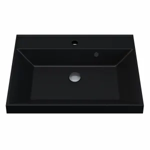 Раковина для ванной Uperwood Classic Quartz, кварцевая, черная матовая, космос, Выбрать цвет: Космос, Выбрать размер: 60