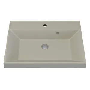 Раковина для ванной  Uperwood Classic Quartz, кварцевая, бежевая матовая, лён, Выбрать цвет: Лён, Выбрать размер: 60