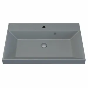 Раковина для ванной  Uperwood Classic Quartz, кварцевая, серая матовая, платина, Выбрать цвет: Платина, Выбрать размер: 70