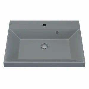 Раковина для ванной  Uperwood Classic Quartz, кварцевая, серая матовая, платина, Выбрать цвет: Платина, Выбрать размер: 60