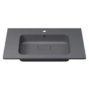 Раковина для ванной кварцевая Uperwood Lagoon Quartz 80 серая матовая (серый шелк)