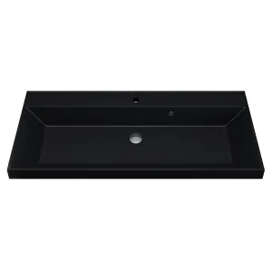 Раковина для ванной Uperwood Classic Quartz, кварцевая, черная матовая, космос, Выбрать цвет: Космос, Выбрать размер: 100