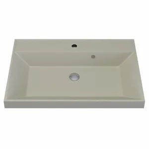 Раковина для ванной  Uperwood Classic Quartz, кварцевая, бежевая матовая, лён, Выбрать цвет: Лён, Выбрать размер: 80