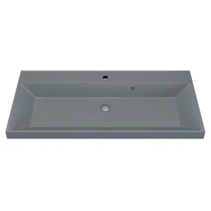 Раковина для ванной  Uperwood Classic Quartz, кварцевая, серая матовая, платина, Выбрать цвет: Платина, Выбрать размер: 100