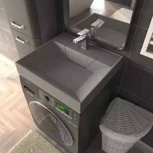 Раковина над стиральной машиной Uperwood Top 60х55х11 см, серая матовая, Выбрать цвет: серый