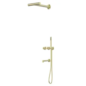 Душевая система ABBER Perfekte 316 AF8A18BG скрытого монтажа , золото брашированное
