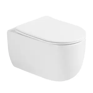 Унитаз ABBER Bequem AC1104TMW подвесной белый матовый, безободковый, смыв торнадо