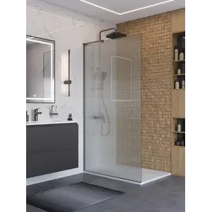Душевая перегородка BelBagno UNO-L-1-TB-90/100-FL-GM рифленое/оруж.сталь