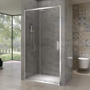 Душевая дверь в нишу Black&White SX715, Цвет профиля: Хром, Выбрать размер: 100