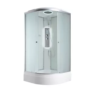 Душевая кабина AvaCan C3010/3080/3090 средний поддон, Цвет стекла: матовое, Цвет профиля: Хром, Тип поддона: Средний, Выбрать размер: 100х100, Внешний вид: Гидромассаж + электрика, Наличие крыши: есть