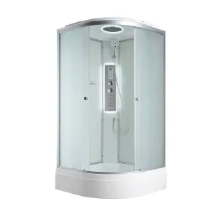 Душевая кабина AvaCan C3010/3080/3090 средний поддон, Цвет стекла: матовое, Цвет профиля: Хром, Тип поддона : Средний, Выбрать размер: 100х100, Внешний вид: Гидромассаж + электрика, Наличие крыши: есть