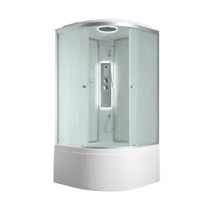 Душевая кабина AvaCan C5010/5080/5090 высокий поддон, Цвет стекла: матовое, Цвет профиля: Хром, Тип поддона : Высокий, Выбрать размер: 100х100, Внешний вид: Гидромассаж + электрика, Наличие крыши: есть