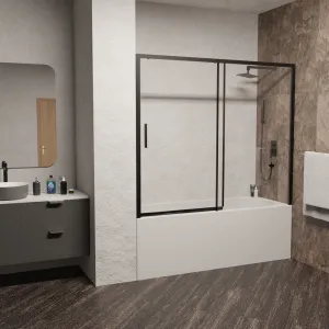 Шторка на ванну RGW SC-45B, Цвет профиля: Черный, Выбрать размер: 180