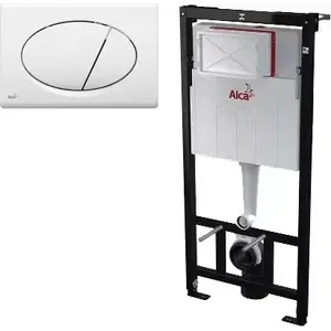 Система инсталляции для унитазов AlcaPlast  AM101/1120 c кнопкой хром глянец