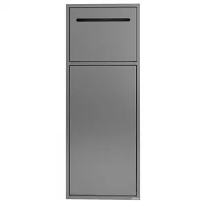 Скрытая настенная ниша из нержавеющей стали ABBER Nischen AN3008BST с корзиной и бумагодержателем, сталь брашированная