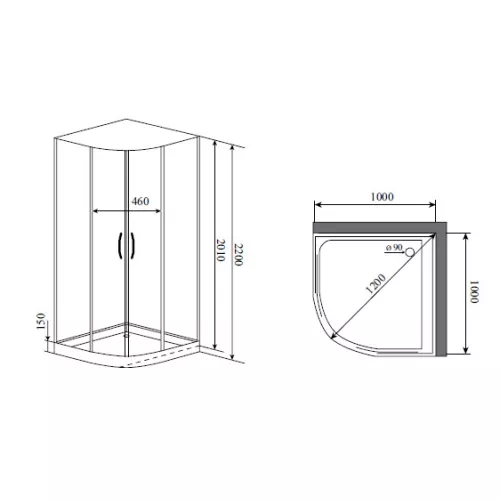 Душевая кабина четверть круга Timo Premium IMPI H-517, 100х100, Г/М, баня, электрика, хромотерапия, изображение 12