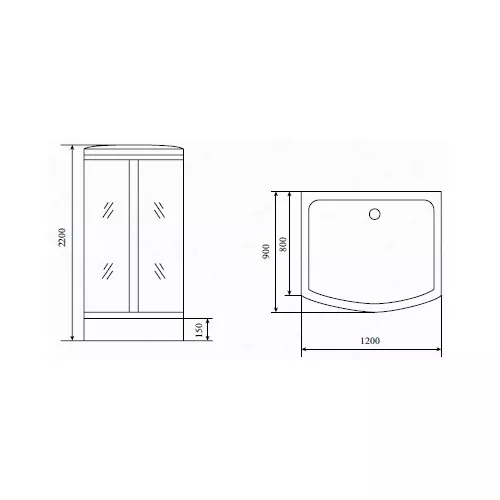 Душевая кабина прямоугольная Timo Standart  T-1115, Цвет стекла: тонированное, Цвет профиля: Хром, Тип поддона: Низкий, Выбрать размер: 120x90, Комплектация: с гидромассажем, изображение 9