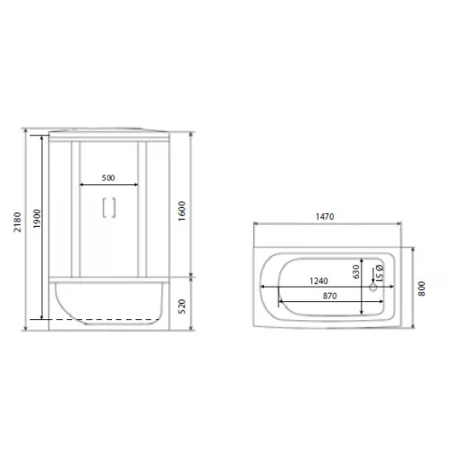 Душевая кабина прямоугольная Timo ECO TE-0750/0770, Выбрать размер: 148х80, изображение 9