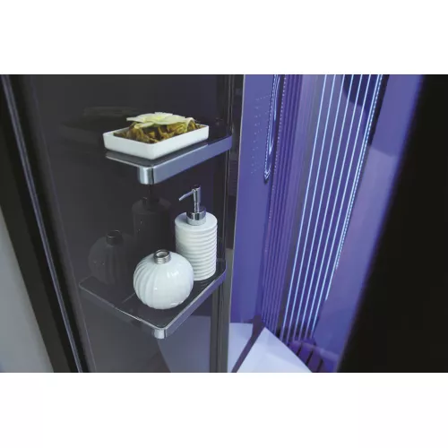 Душевая кабина с паром Orans SR-89106S black, Цвет стекла: прозрачное, Цвет профиля: Черный, Тип поддона: Низкий, Выбрать размер: 130x130, изображение 4