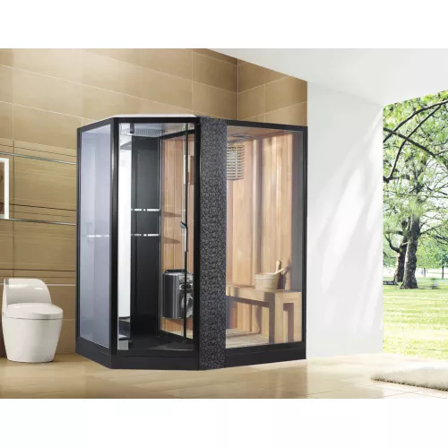 Душевые кабины и сауны: Душевая кабина с финской сауной Orans SR-89103S L / R black 1 в магазине Акватория