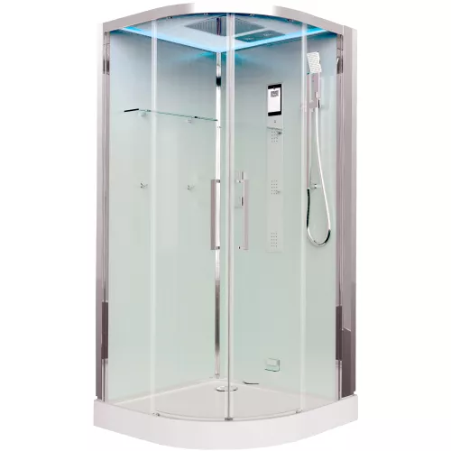 Душевая кабина четверть круга Timo Premium IMPI H-517, 100х100, Г/М, баня, электрика, хромотерапия