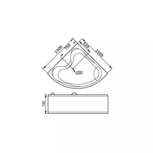 Акриловая гидромассажная ванна Gemy G9041  150*150, Комплектация: гидромассаж, хромотерапия, изображение 3