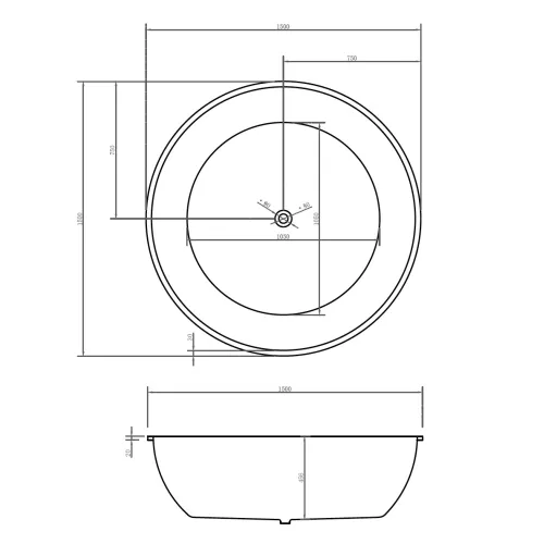 Акриловая ванна ABBER AB9279 150х150, Выбрать цвет: Белый, изображение 9