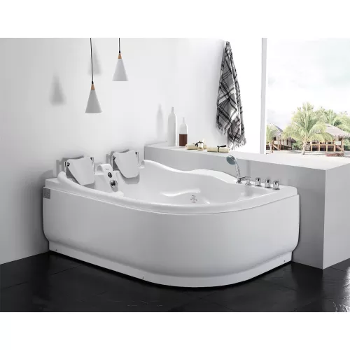 Акриловая гидромассажная ванна Gemy G9083, Ориентация: Левая, Комплектация: гидромассаж, хромотерапия, изображение 2