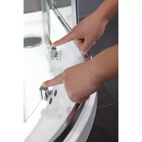 Душевой угол Black & White S101, Выбрать размер: 80x80, Цвет стекла: прозрачное, изображение 3