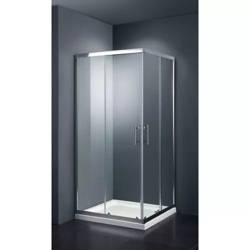 Душевой угол Black & White S102  прозрачное/хром, Выбрать размер: 80х80, изображение 2