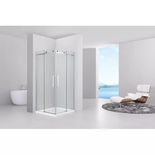 Душевой угол   Black & White S202  прозрачное/хром, Выбрать размер: 90х90