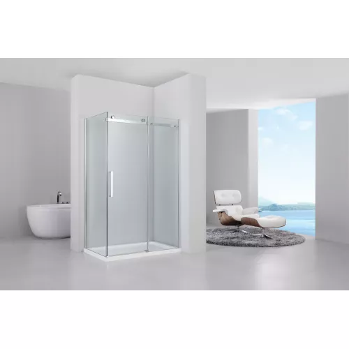 Душевой угол Black & White S208  прозрачное/хром, Выбрать размер: 80х100