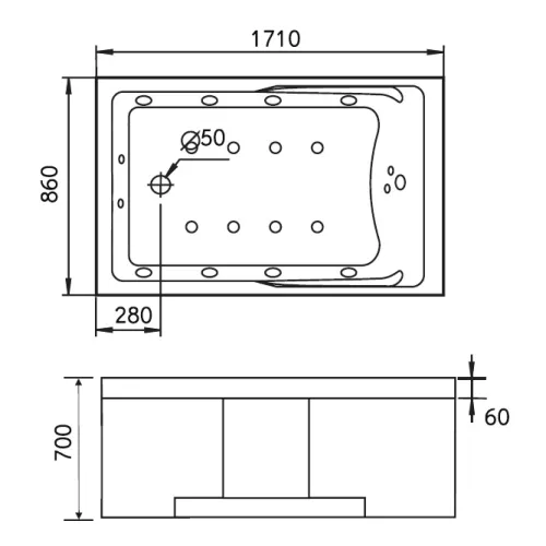 Акриловая гидромассажная ванна Gemy G9066 II, Ориентация: Левая, Комплектация: гидромассаж, аэромассаж, электр.пульт,хромотерапия, изображение 6