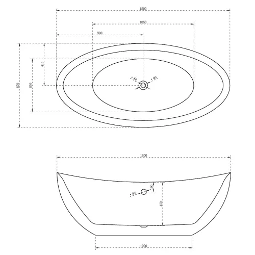 Акриловая ванна ABBER AB9248 180х87, изображение 11