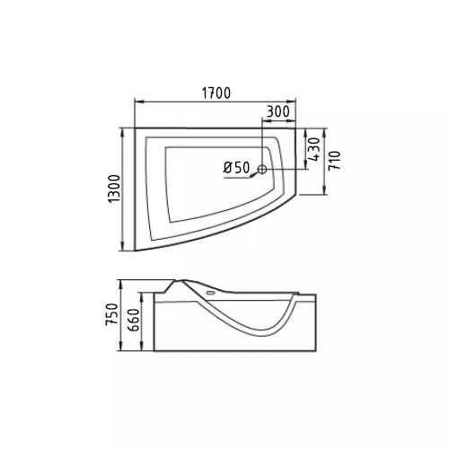 Акриловая гидромассажная ванна Gemy G9056, Ориентация: Левая, Комплектация: гидромассаж, хромотерапия, изображение 4