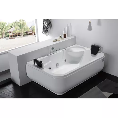 Акриловая гидромассажная ванна Gemy G9085, Ориентация: Правая, Комплектация: гидромассаж, хромотерапия, изображение 2